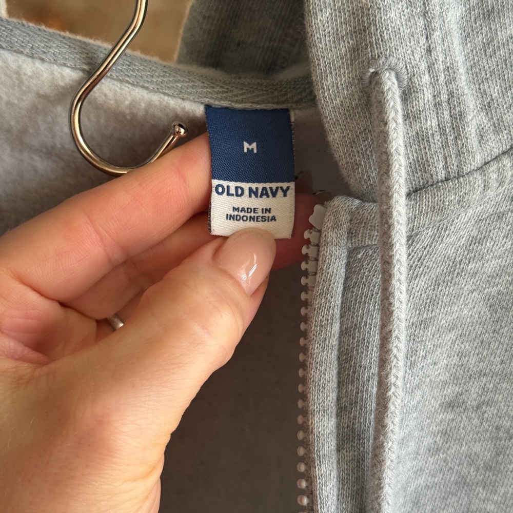 Old Navy Heather Gray Full-Zip Hoodie - Picture 3 of 8